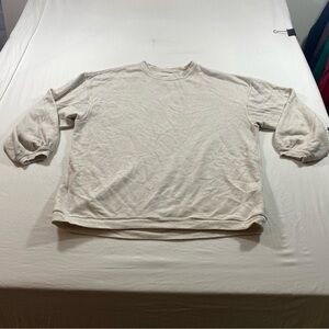 aerie Cream Oversized Crewneck Sweatshirt